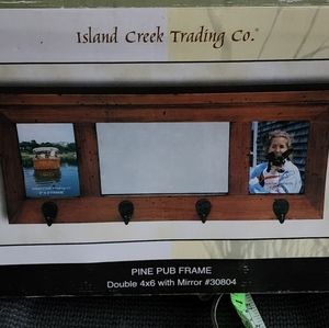 Island Creek Trading Co Pine Pub Frame & wall hooks with photos decor home
